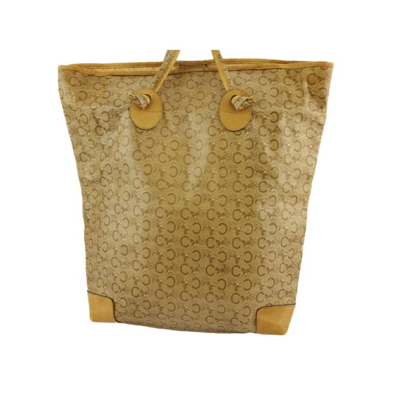 Celine brown Macadam handbag beige leather tote bag - Picture 2 of 6